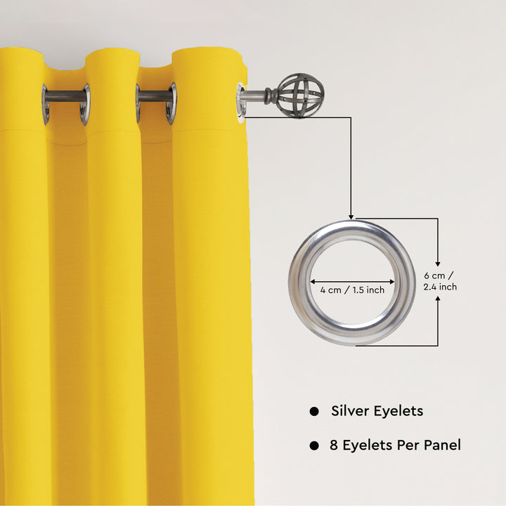 Canvas Sunbeam Yellow Curtain (Pack of 1)