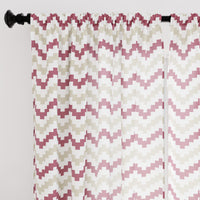Polyester Chevron Brown Curtain (Pack of 2)