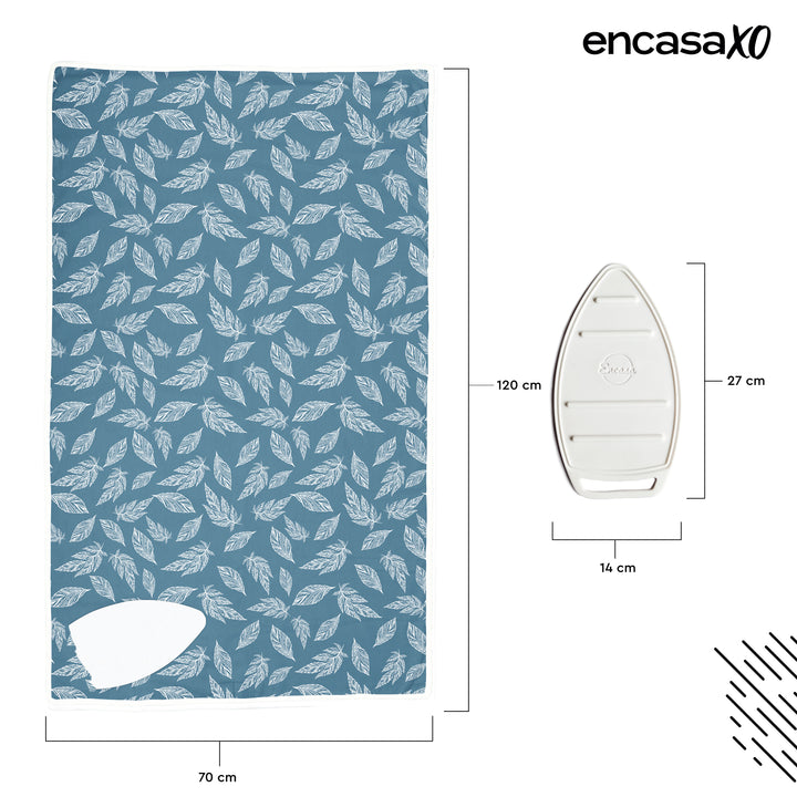 20s Sheeting Big Leaves Blue Ironing Mat (Pack of 1)