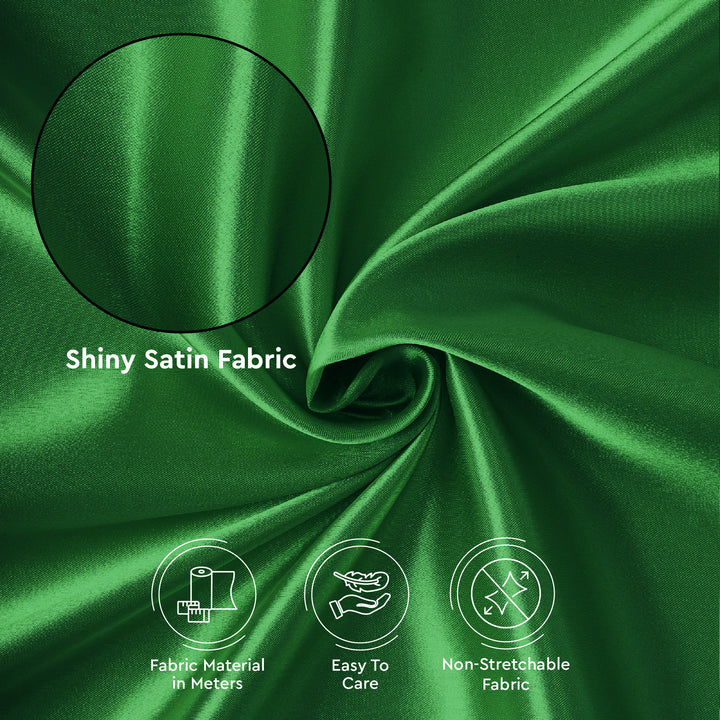 Satin Polyester Silk Leaf Green Fabric