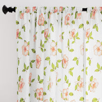 Polyester Hibiscus 2 Curtain (Pack of 2)