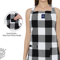 Cotton Buffalo Black Checks Apron (Pack of 1)