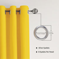 Canvas Sunbeam Yellow Curtain (Pack of 1)