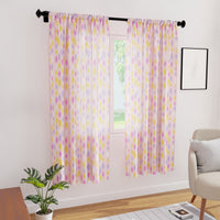 Polyester Teardrops Pink Curtain (Pack of 2)