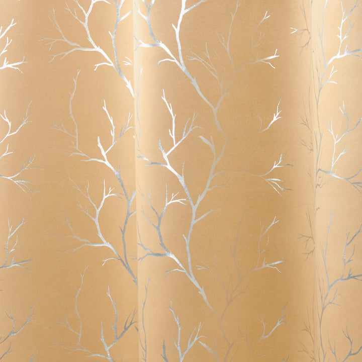 Blackout Polyester Fabric by Meter, 100x122 cm | Blocks Light, Heat & Noise, For Curtains, Cushion Covers, Door & Window Drapes - Foil Star Print