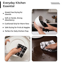 Cotton Terry Black Dish Towel (Pack of 6)