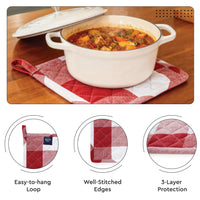 Cotton Buffalo Red Checks Oven Glove & Pot Holder