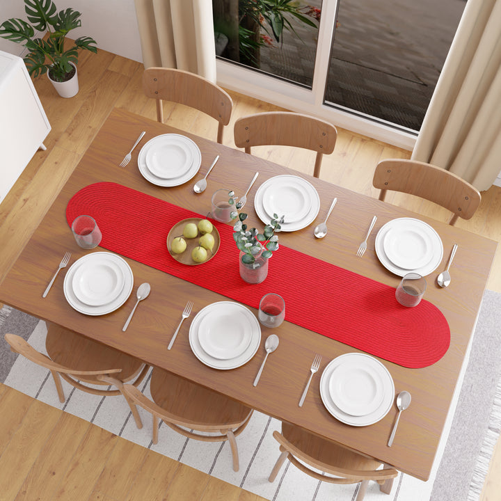 Cotton Red Table Runner (Pack of 1)