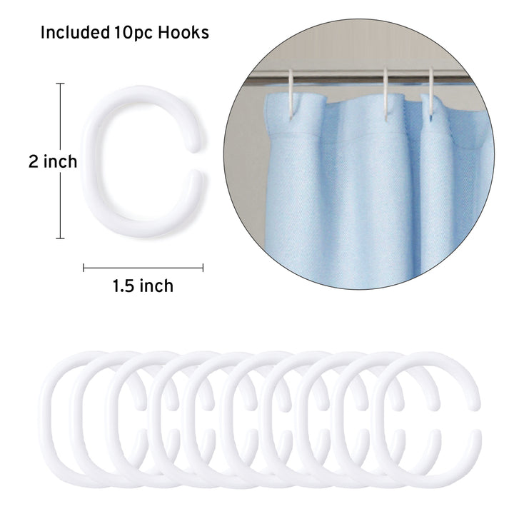 Polyester Blue Shower Curtain (Pack of 1)