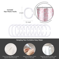 Polyester Pink Carnations Combo Shower Curtain + Bathmat (Pack of 3)