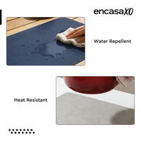 2 Sided Leather Grey & Blue Table Runner (Pack of 1)