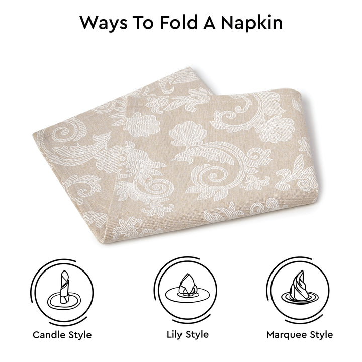 Cotton Beige Table Napkins (Pack of 6)
