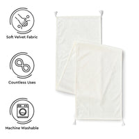 Embossed Velvet Cream Table Runner