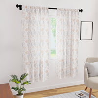 Polyester Branches Orange Curtain (Pack of 2)