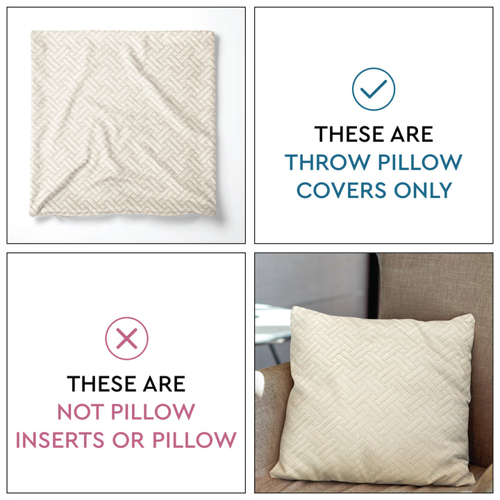 Quilted Velvet Cream Cushion Cover (Pack of 2)