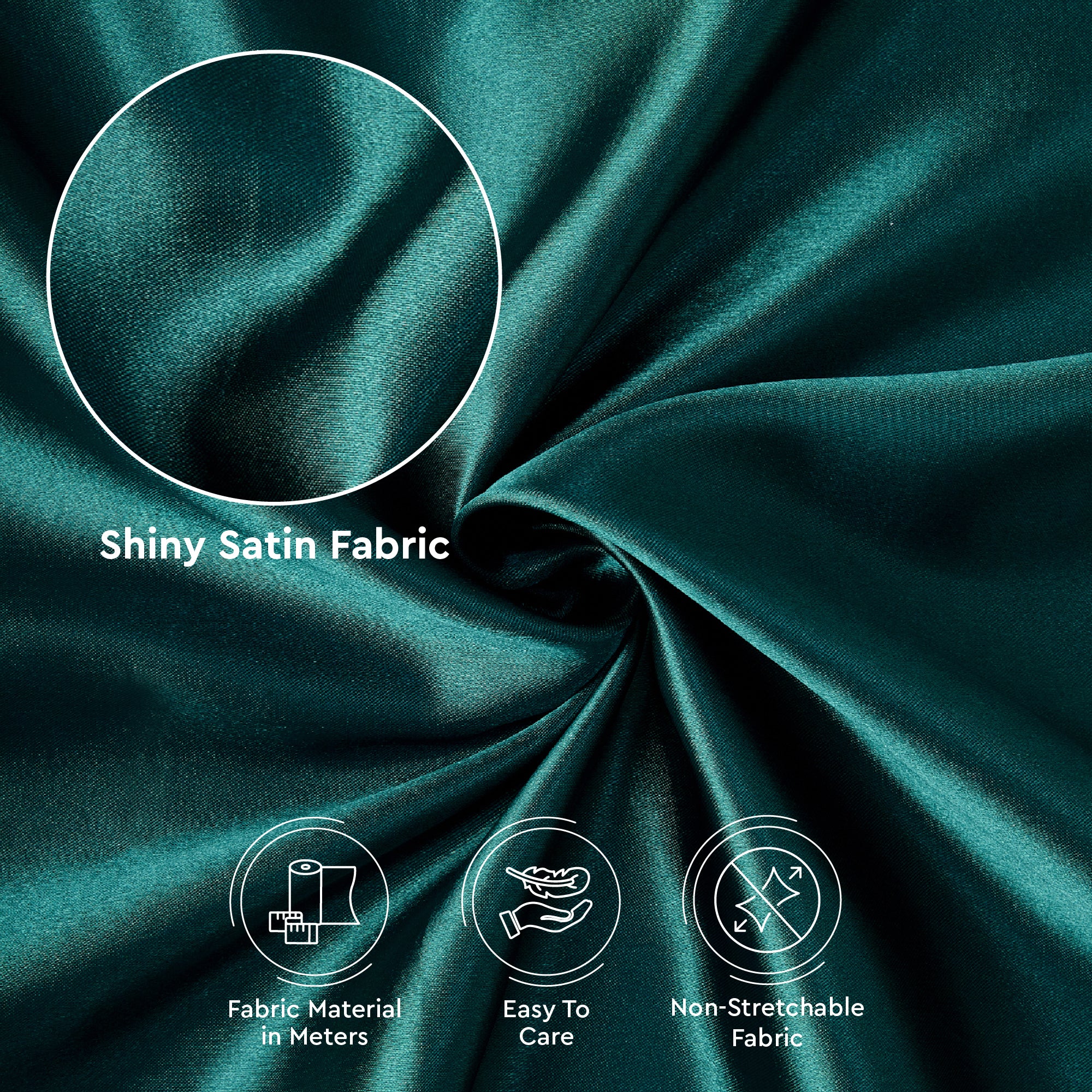 Silky Satin Fabric Material By Meter | 110 Cm Width, Silk & Shiny Fabrics | Fabric For Scrunchies, Dress, Pillowcases, Pajamas, Evening Dress, DIY