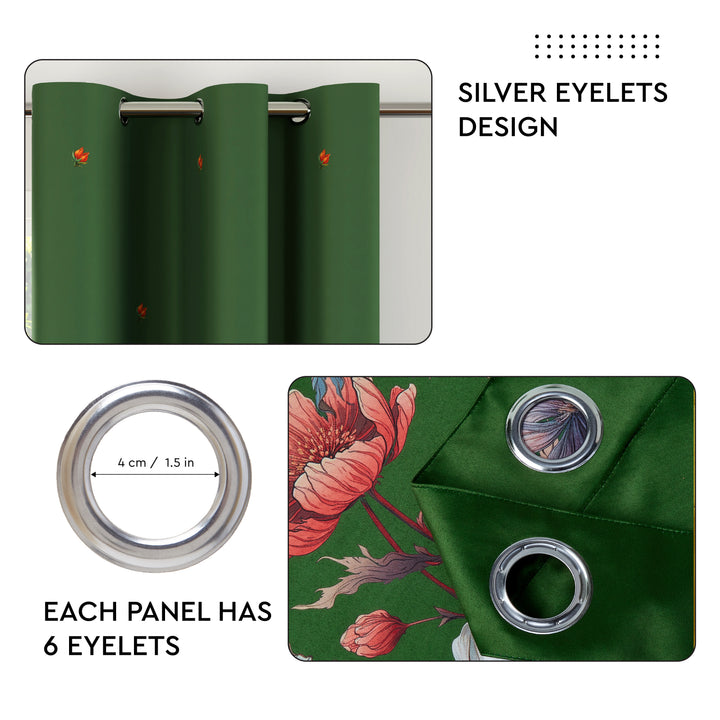 Blackout J2 Green Curtain (Pack of 2)