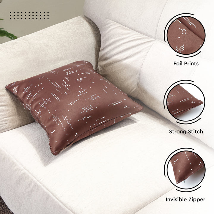 Blackout Polyester Citylight Tan Cushion Cover (Pack of 2)