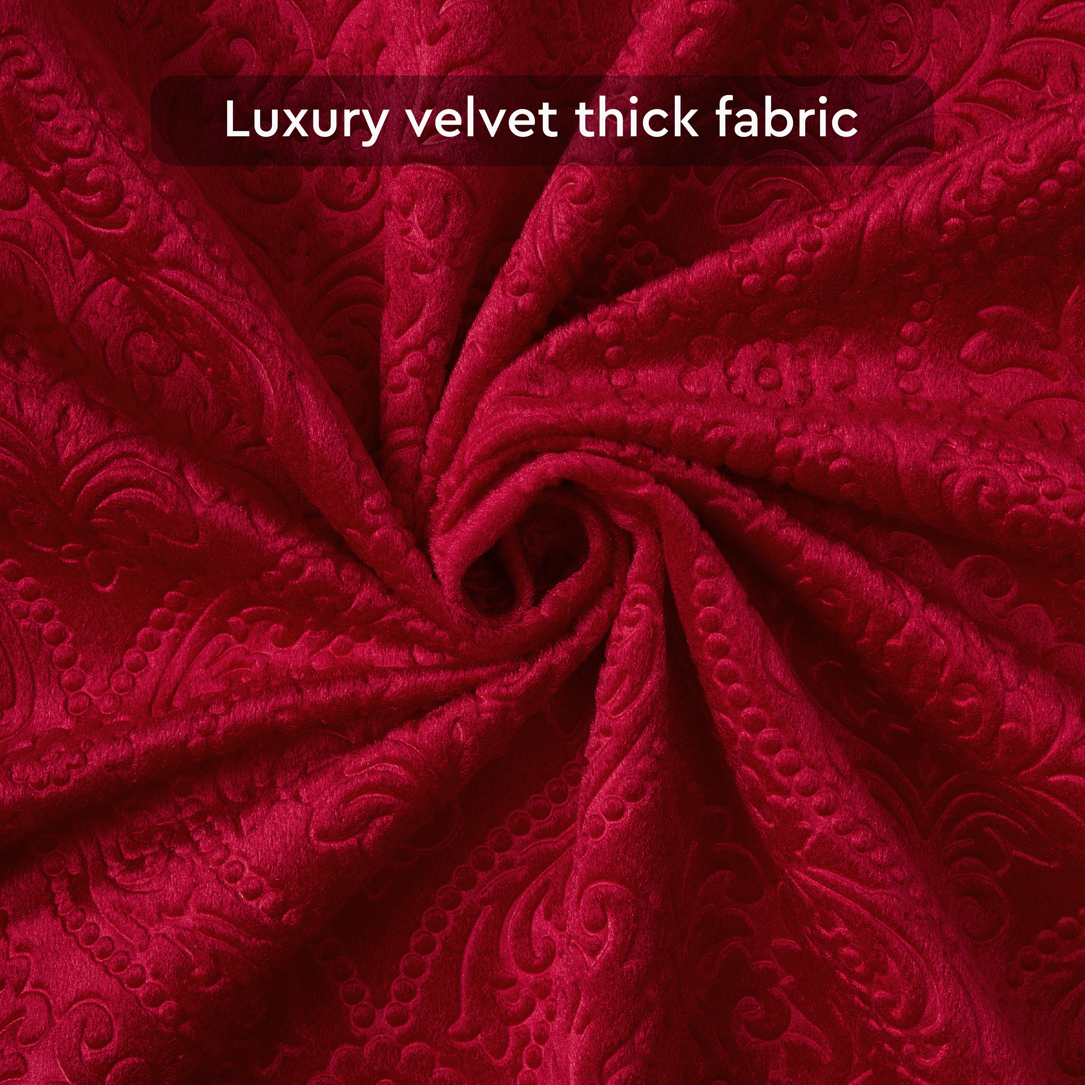 Embossed Velvet Red Curtain