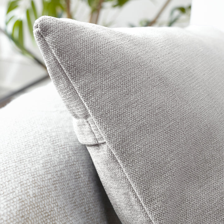 Chenille Solid Solid Light Grey Cushion Cover (Pack of 1)