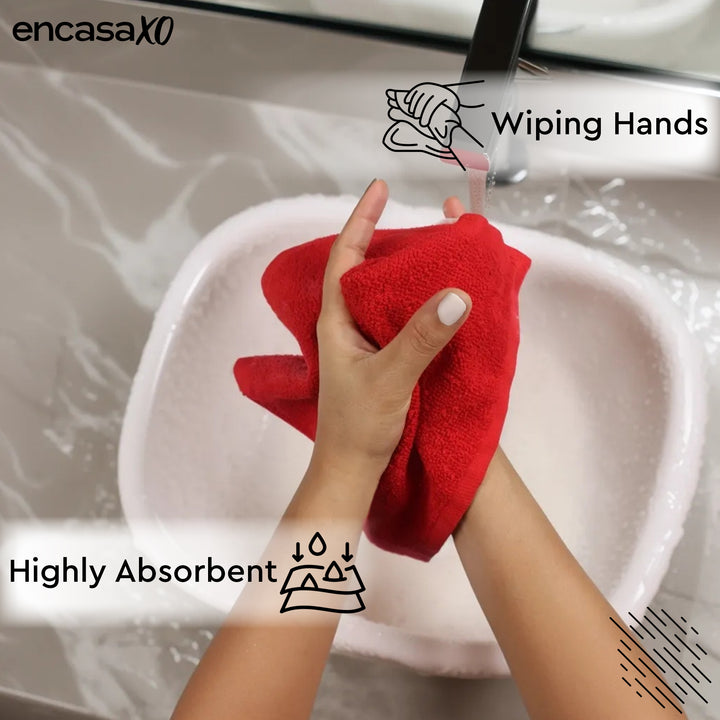 Cotton Red Combo-1 Bath Towel (Pack of 6)