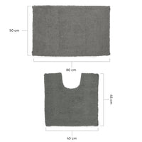 Cotton Dark Grey Bathmat (Pack of 2)