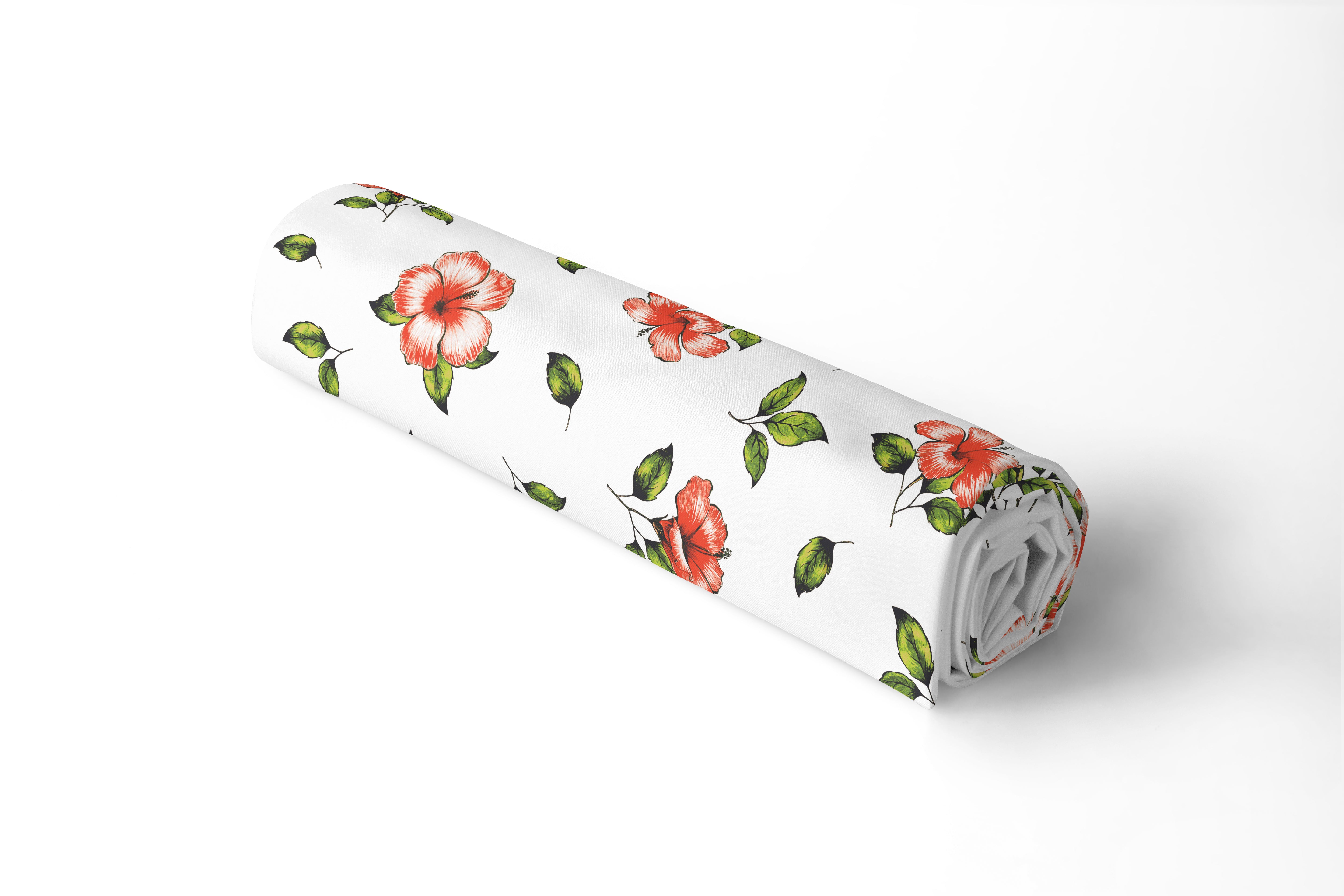Polyester Printed Hibiscus Fabric (Pack of 1)