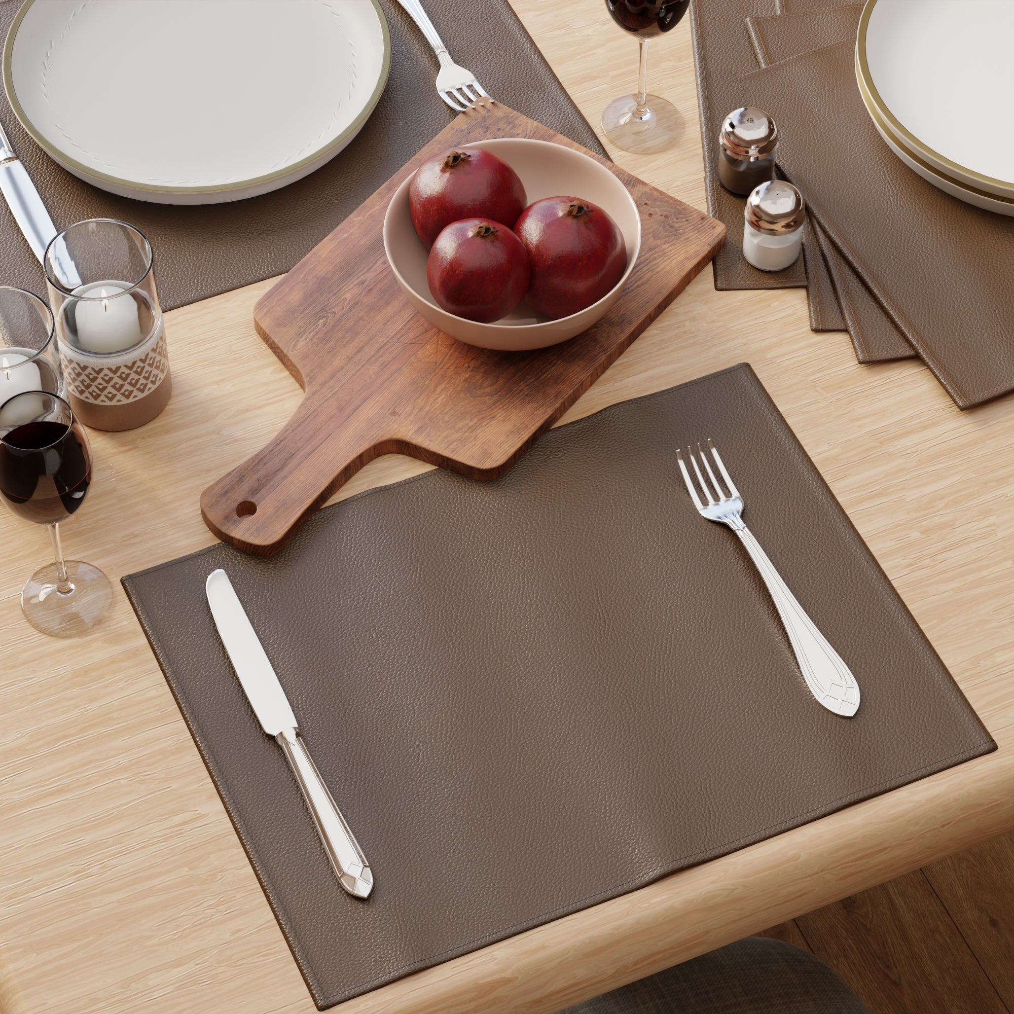 Faux Leather Dark Brown Placemat
