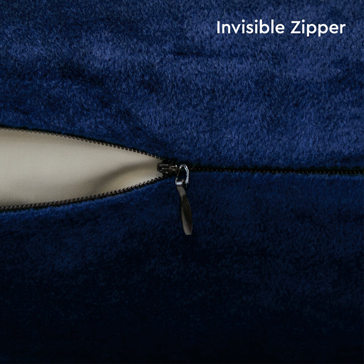 Velvet Navy Blue Cushion Cover (Pack of 2)