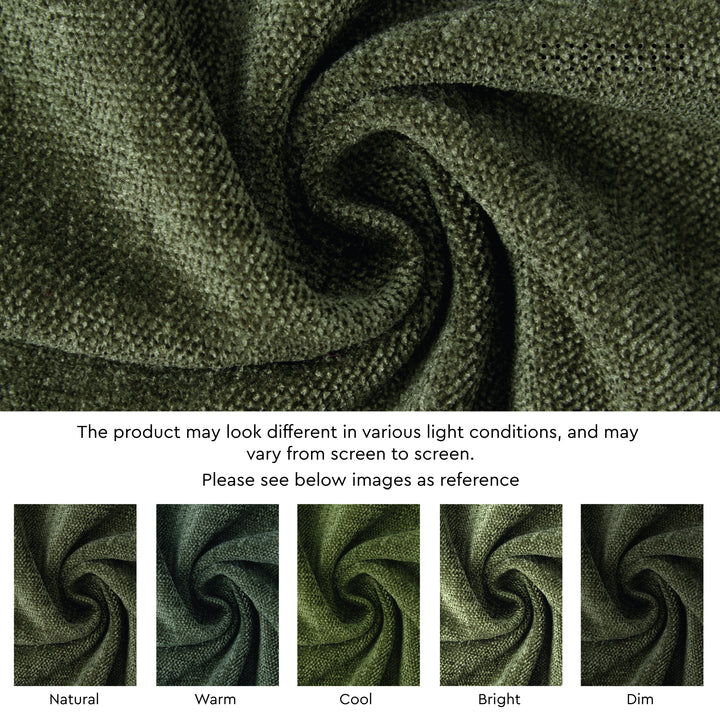Chenille Moss green Table Runner