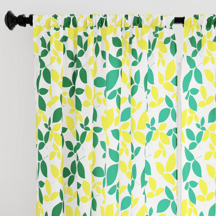 Polyester Leaves Curtain (Pack of 2)