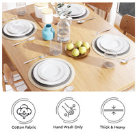 Cotton Light Grey & Off White Placemat (Pack of 4)
