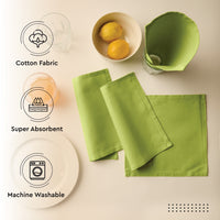 Cotton Lime Green Table Napkins (Pack of 12)