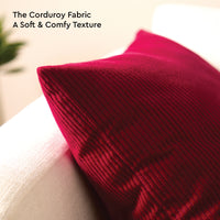 Corduroy Red Cushion Cover