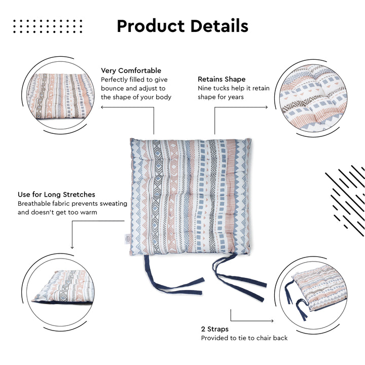 20s Sheeting Aztec & Scotch Blue Chairpad (Pack of 4)