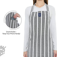 Cotton Roma Grey Stripes Apron (Pack of 1)