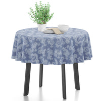 Cotton chambray Blue Table Cloth (Pack of 1)