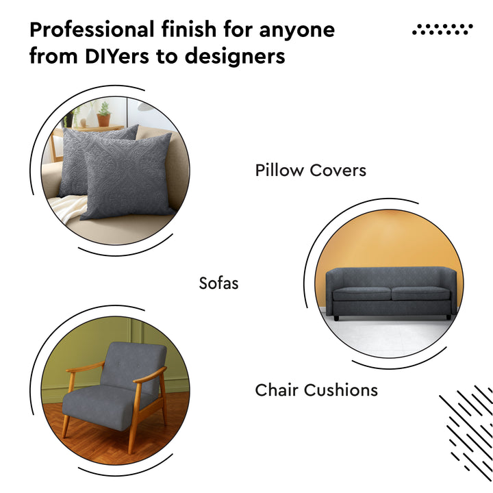 Embossed Velvet Grey Fabric