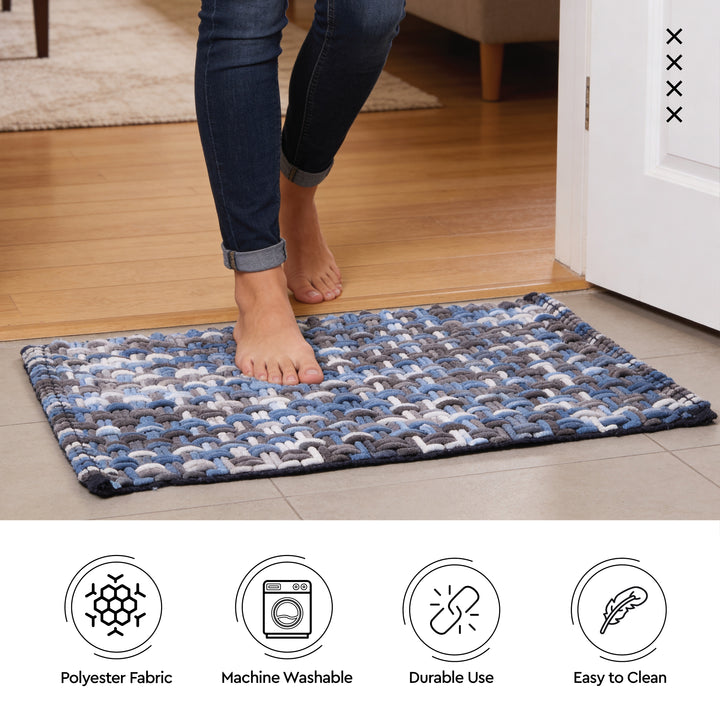 Cotton Blue Bathmat (Pack of 1)