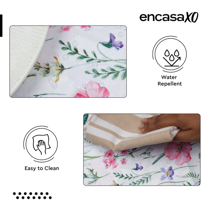 WR Spun Polyester Pink Butterflies Printed Table Cloth (Pack of 1)