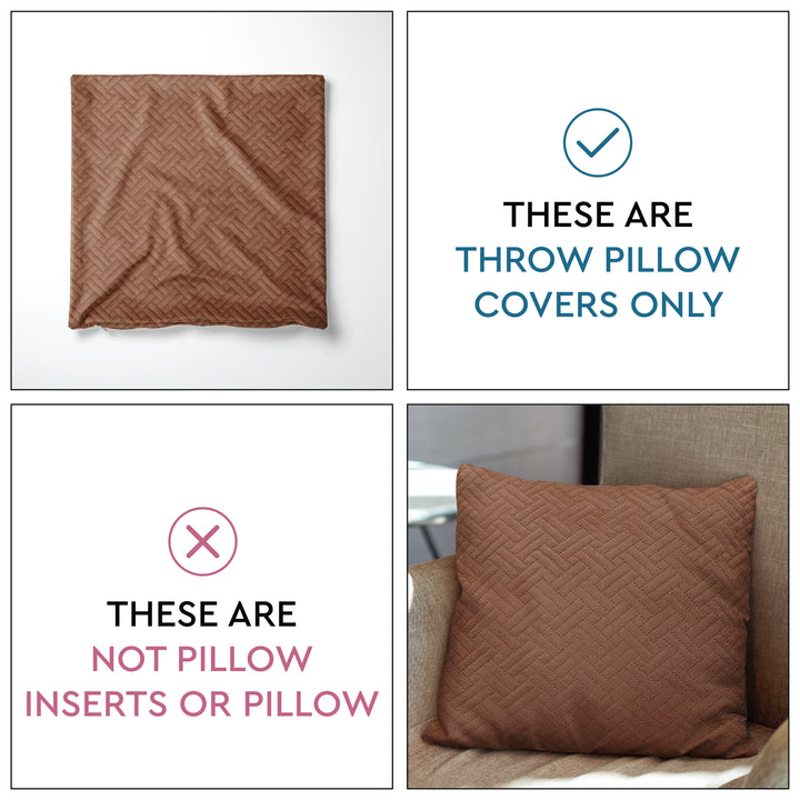 Quilted Velvet Bronze Cushion Cover (Pack of 1)