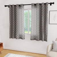 Micro Moroccan Grey Curtain (Pack of 2)