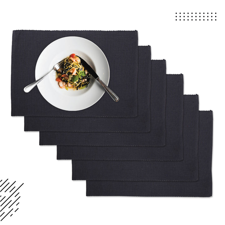Cotton Solid Grey Placemat (Pack of 6)