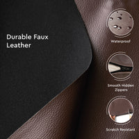 PVC Leather Chocolate Stitch Cushion Cover (Pack of 2)
