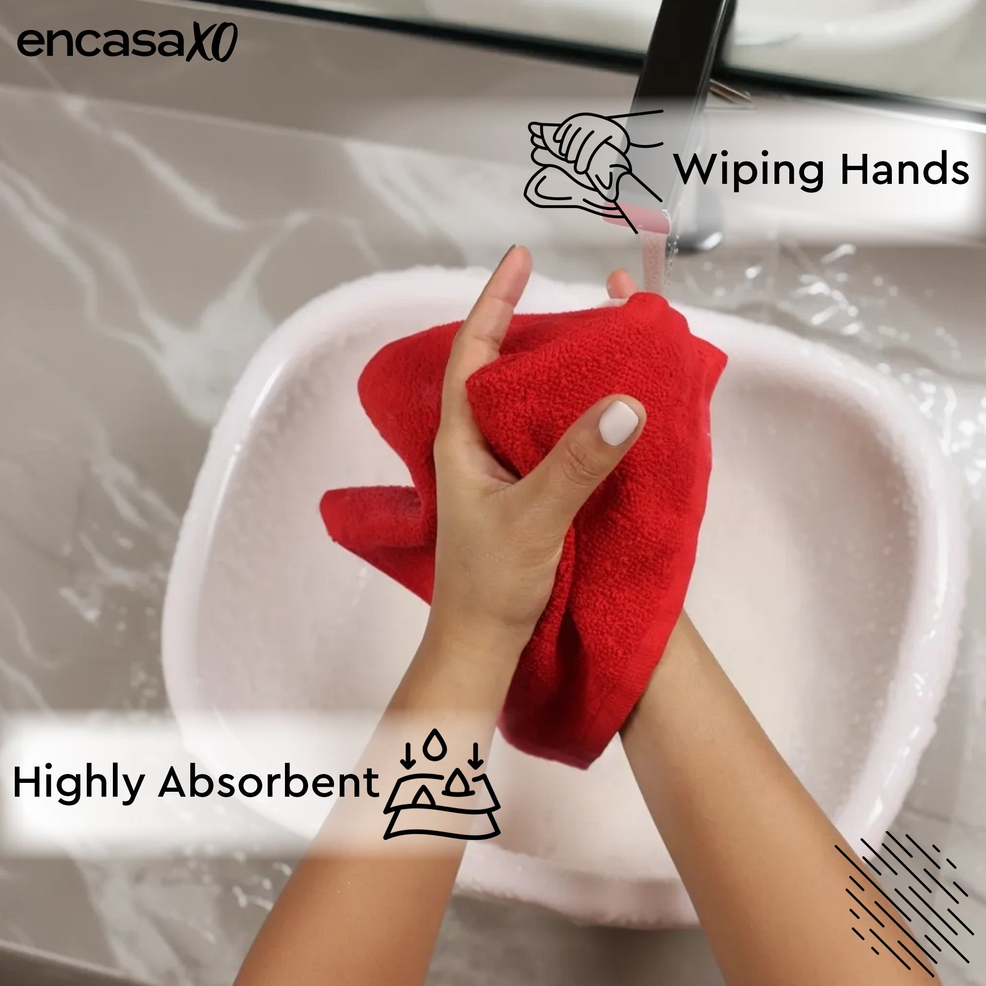 Cotton Red Bath Towel (Pack of 6)