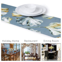 Blackout Polyester Gingko Blue Table Runner (Pack of 1)