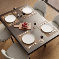 2 Sided Leather Taupe Placemat + Coaster