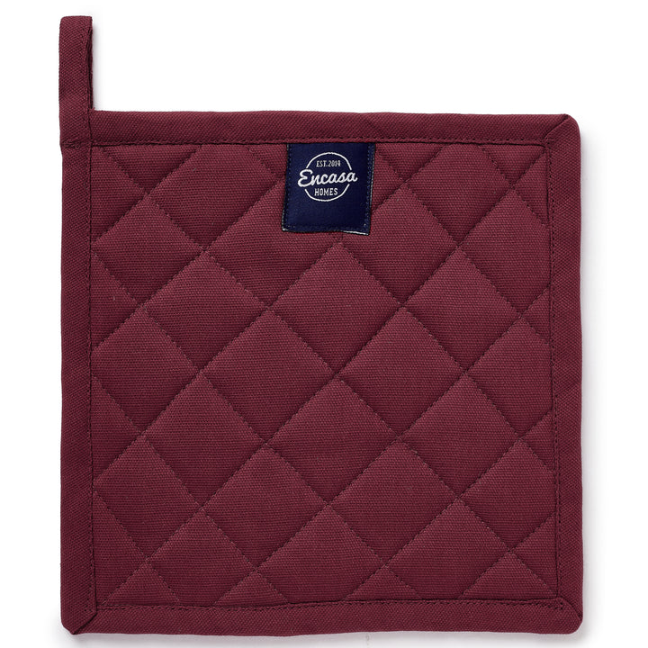 Cotton Maroon Pot Holders (Pack of 2)