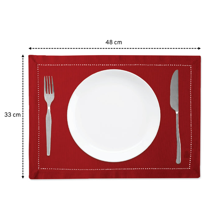 Cotton Red Placemat (Pack of 4)