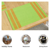 Cotton Ladder Green Table Runner+Placemat (Pack of 5)